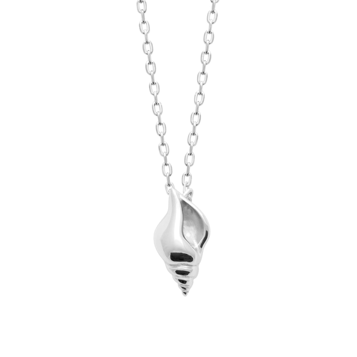 Collier coquillage en spirale façon conque en argent 925