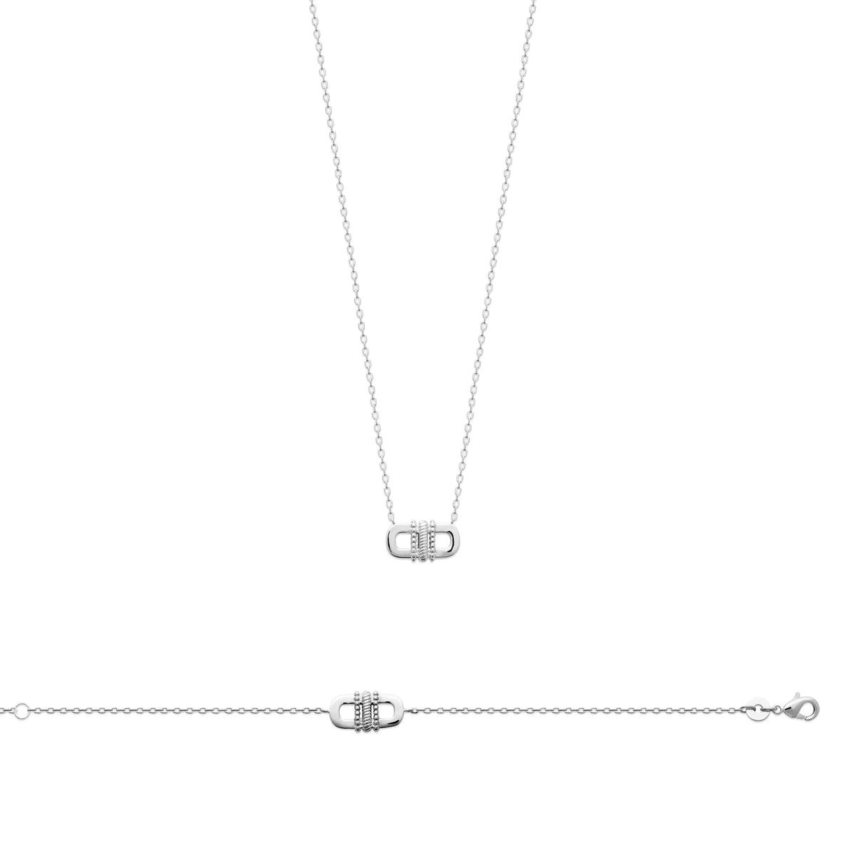 Collier coulant à maillons affrontés en argent 925