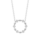 Collier couronne ajourée losanges et navettes zircons en argent 925