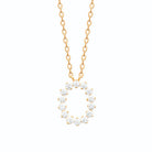 Collier couronne ovale de zircons sertis griffes en plaqué or