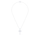 Collier Croix Celtique Éternité Or Blanc et Pierres Précieuses