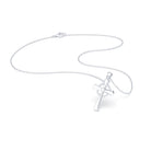 Collier Croix Celtique Éternité Or Blanc et Pierres Précieuses
