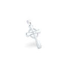 Collier Croix Celtique Éternité Or Blanc et Pierres Précieuses Diamant Pendentif seul
