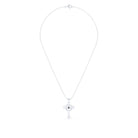 Collier Croix Celtique Éternité Or Blanc et Pierres Précieuses