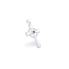 Collier Croix Celtique Éternité Or Blanc et Pierres Précieuses Diamant noir Pendentif seul