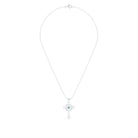 Collier Croix Celtique Éternité Or Blanc et Pierres Précieuses