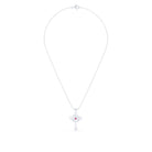 Collier Croix Celtique Éternité Or Blanc et Pierres Précieuses