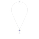 Collier Croix Celtique Éternité Or Blanc et Pierres Précieuses