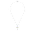 Collier Croix Celtique Éternité Or Blanc et Pierres Précieuses