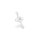 Collier Croix Celtique Éternité Or Blanc et Pierres Précieuses Saphir pêche Pendentif seul