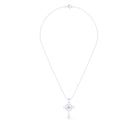 Collier Croix Celtique Éternité Or Blanc et Pierres Précieuses