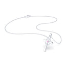 Collier Croix Celtique Éternité Or Blanc et Pierres Précieuses