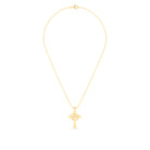 Collier Croix Celtique Éternité Or Jaune et Pierres Précieuses