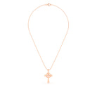 Collier Croix Celtique Éternité Or Rose et Pierres Précieuses