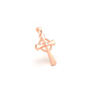 Collier Croix Celtique Éternité Or Rose et Pierres Précieuses Diamant Pendentif seul
