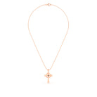 Collier Croix Celtique Éternité Or Rose et Pierres Précieuses