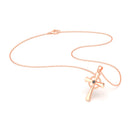 Collier Croix Celtique Éternité Or Rose et Pierres Précieuses