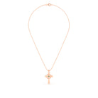 Collier Croix Celtique Éternité Or Rose et Pierres Précieuses