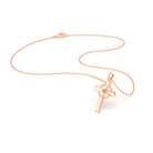 Collier Croix Celtique Éternité Or Rose et Pierres Précieuses