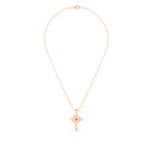 Collier Croix Celtique Éternité Or Rose et Pierres Précieuses