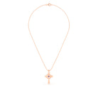 Collier Croix Celtique Éternité Or Rose et Pierres Précieuses