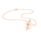 Collier Croix Celtique Éternité Or Rose et Pierres Précieuses