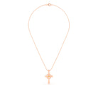 Collier Croix Celtique Éternité Or Rose et Pierres Précieuses