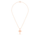 Collier Croix Celtique Éternité Or Rose et Pierres Précieuses