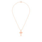 Collier Croix Celtique Éternité Or Rose et Pierres Précieuses