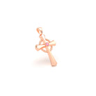 Collier Croix Celtique Éternité Or Rose et Pierres Précieuses Saphir rose Pendentif seul