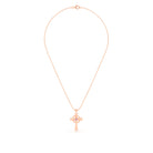Collier Croix Celtique Éternité Or Rose et Pierres Précieuses