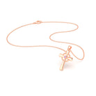 Collier Croix Celtique Éternité Or Rose et Pierres Précieuses