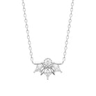 Collier demi-couronne de zircons en éventail en argent 925