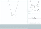 Collier deux anneaux entrelacés en argent 925 rhodié 45 cm