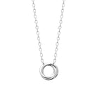 Collier deux anneaux lisses entrelacés en argent 925