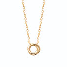 Collier deux anneaux lisses entrelacés en plaqué or