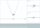 Collier deux anneaux plats entrelacés en argent 925 rhodié 45 cm