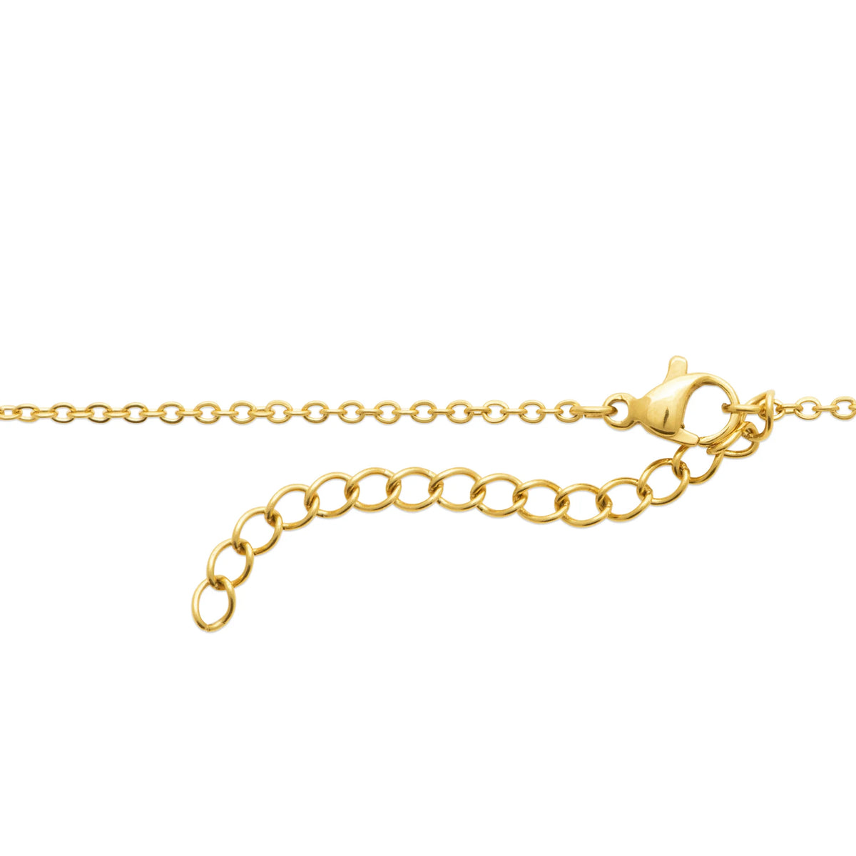 Collier deux plaques superposées au poli miroir en acier doré