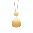 Collier deux plaques superposées au poli miroir en acier doré