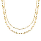 Collier Double Rang "Duo Solaire" en PVD Doré (45 cm)