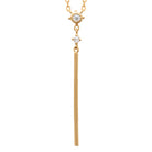 Collier en Y zircon étoilé et barrette en plaqué or