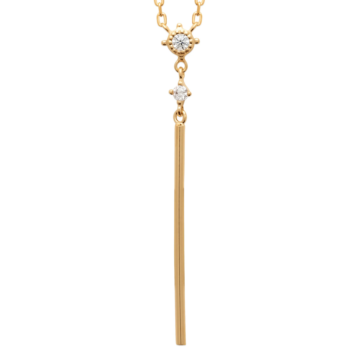 Collier en Y zircon étoilé et barrette en plaqué or