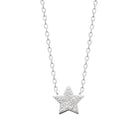 Collier étoile bombée à cinq branches et zircons en argent 925