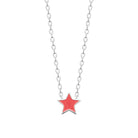 Collier étoile corail enfant en argent 925 rhodié, 37 cm