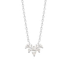 Collier éventail de navettes en argent 925 et zircons