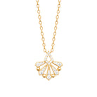 Collier éventail ajouré pavé de zircons en plaqué or