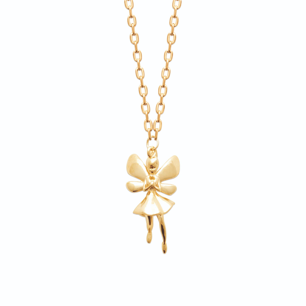 Collier fée enfant en plaqué or, 37 cm