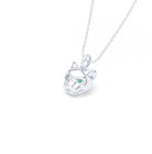 Collier Féline en Argent 950 et Pierres Précieuses Emeraude
