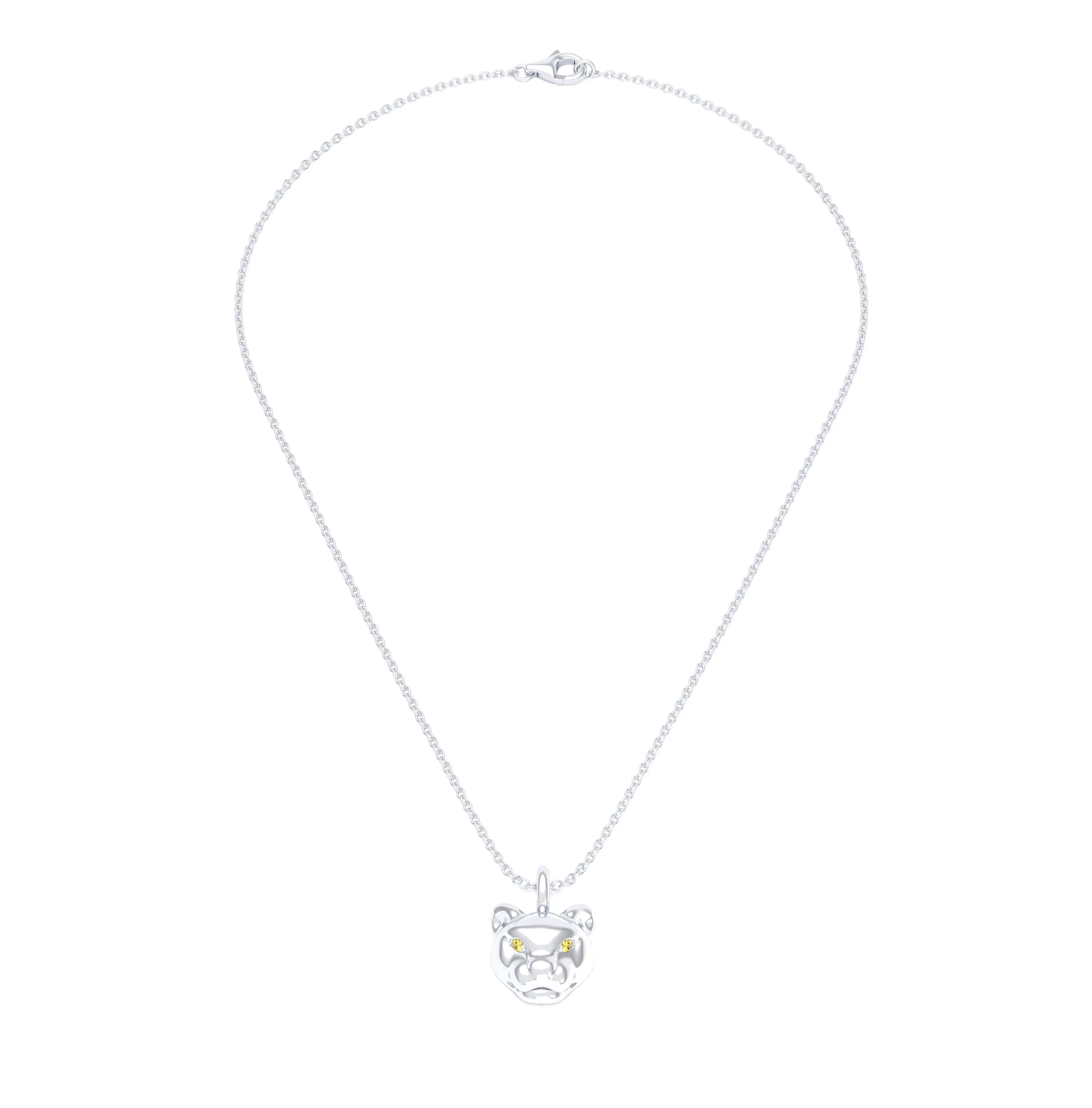 Collier Féline en Argent 950 et Pierres Précieuses