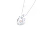 Collier Féline en Argent 950 et Pierres Précieuses Saphir orange